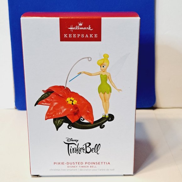 Hallmark Keepsake 2023 Disney Tinker Bell Pixie-Dusted Poinsettia Ornament - Picture 1 of 8